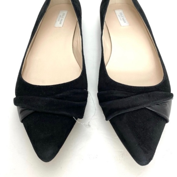 COLE Haan Hadley Suede Pointed Toe Flats in Black Size 8M - Picture 3 of 11
